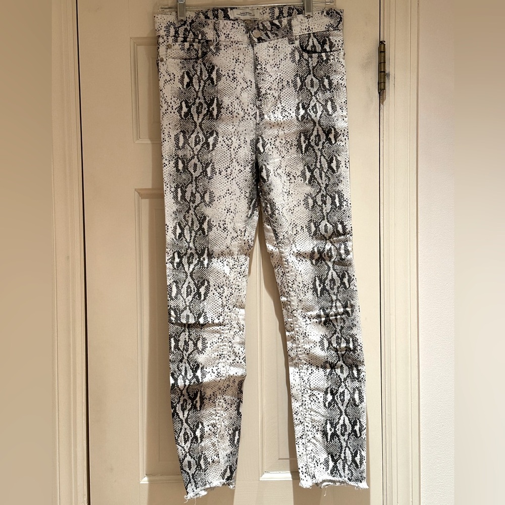 ZARA WOMEN’S Faux Snake Skin Denim